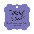 thumbnail image 1 of Darling Souvenir Baby Shower Thank you Favor Tags Custom Hang Gift Tags-Lavender-50 Tags, 1 of 1
