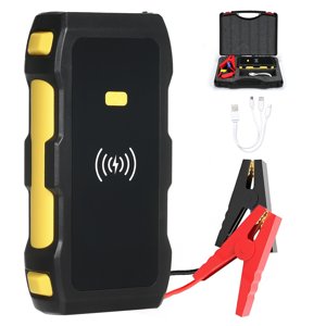 Riwcyla Démarreur et banque de démarrage de saut de voiture à forte puissance 1200A Démarreur de batterie portable Peak avec /USB Protection de sécurité rapide sans fil