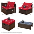 thumbnail image 2 of Gymax 8PCS Patio Rattan PE Wicker Conversation Set All-Weather Furniture Set w/ Cushions Red, 2 of 8