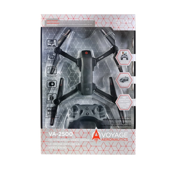 Refurbished Voyage Aeronautics VA-2500 HD Streaming Drone, 720p Camera, Auto Start, Hover, Auto Land, 400 ft Range
