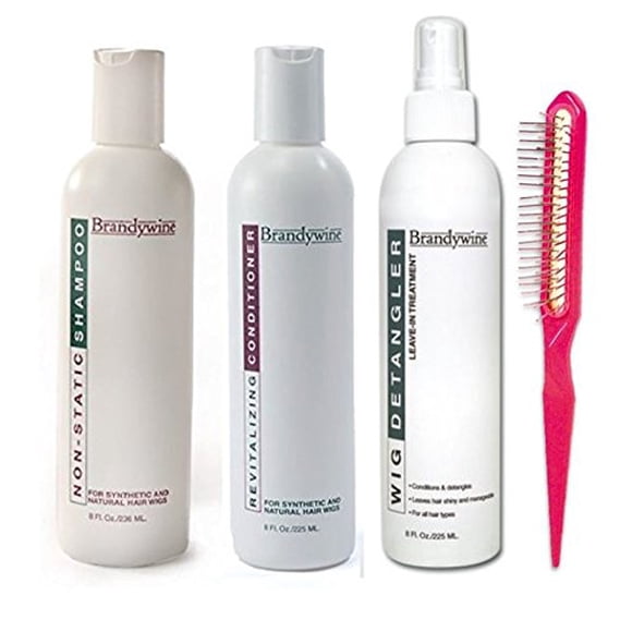 Brandywine Synthetic and Human Hair Care Products (8oz Shamp Cond and Leave-In Detangler)