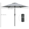 thumbnail image 3 of Outsunny Patio Sun Umbrella, Outdoor Parasol with 6 Ribs, Light Grey, 3 of 10