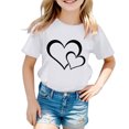 thumbnail image 2 of WEAIXIMIUNG Vêtements pour Filles Ensembles 4T Fille Enfant Mignonne Graphique Col Rond Manches Courtes T-Shirt d'Été Décontracté T-Shirt 90, 2 of 5