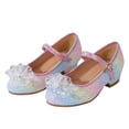 thumbnail image 2 of Chaussures de Robe pour Tout-Petites Filles, Chaussures Princesse à Fleurs Roses, Talons Bas, Chaussures Mary Jane pour Fête et Mariage (Petite/grande Enfant), 2 of 8
