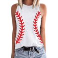 thumbnail image 2 of LSLJS Women Femmes Col Rond Tank Tops Impression Florale Tank Fit Col Rond Sans Manches Bloc Tunique Tee Tops, 2 of 5
