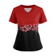 thumbnail image 1 of Ktyne Womens Scrub Tops V-Neck Medical Scrub Tops Short Sleeve Stretch Nurse Work Uniform Shirts Soft Scrub Top with Pocket Red XXXXL, 1 of 4