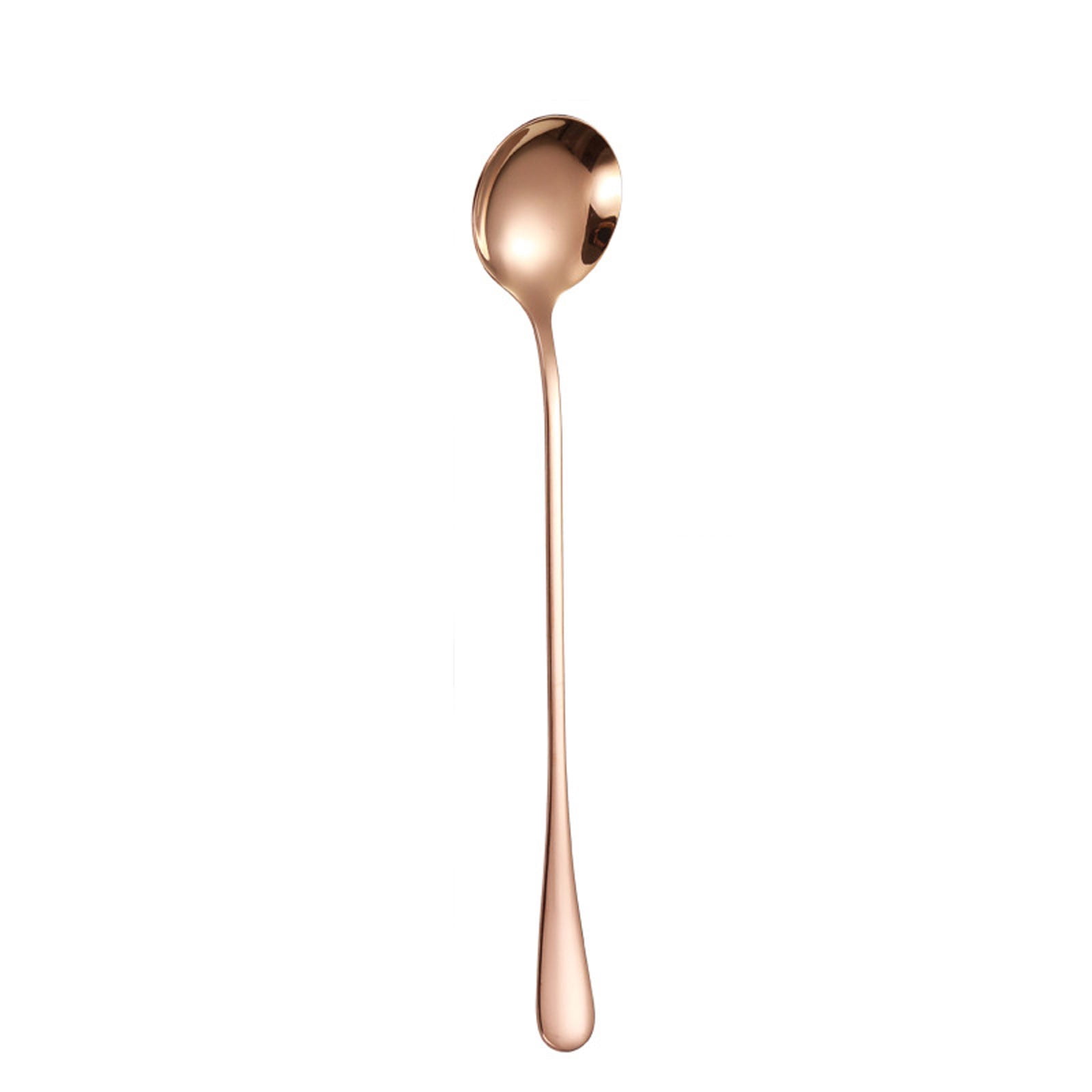 Lksixu Long Handle Stainless Steel Mixing Spoon Coffee Spoon Ice Cream Spoon Ice Tip Round Spoon Kitchen Gadgets