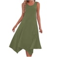 thumbnail image 1 of UPPADA Robe Maxi Débardeur à Ourlet en Pointe pour Femme, Été, Coupe Ample, Sans Manches, Col Ras du Cou, Robe d'Été Décontractée à Volants, Ligne A, Style Bohème, Liquidation, Vert Armée, m, 1 of 7