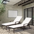 thumbnail image 1 of Costway Ensemble de 2 Chaises Longues de Patio en Rotin Chaise Longue d'Extérieur Inclinable Bain de Soleil, 1 of 10