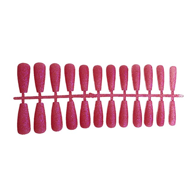 24 Pieces False Nails Glitter Shimmering Powder Full Cover Artificial Nail Tips Simple Operation Fingernail Decal DIY Accessory white