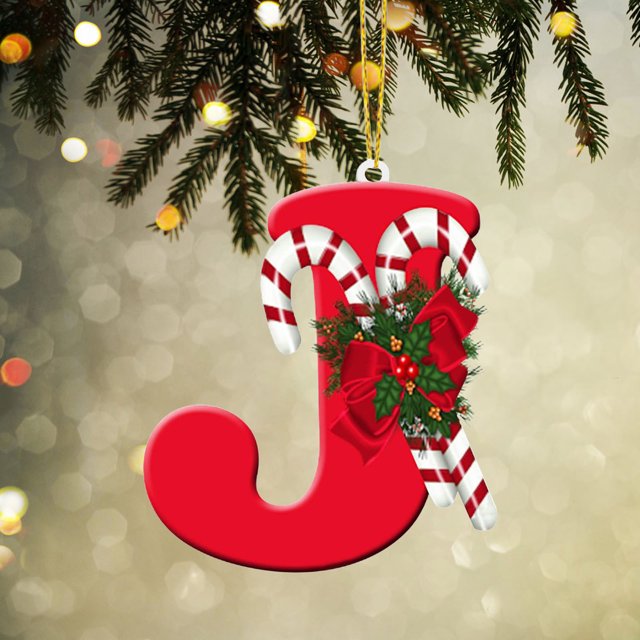 Vaidha 26 Letters Christmas Tree Decoration Pendant Christmas Tree Ornaments Personalized DIY Christmas Ornaments Christmas Decoration Xmas Tree Hanging Decor