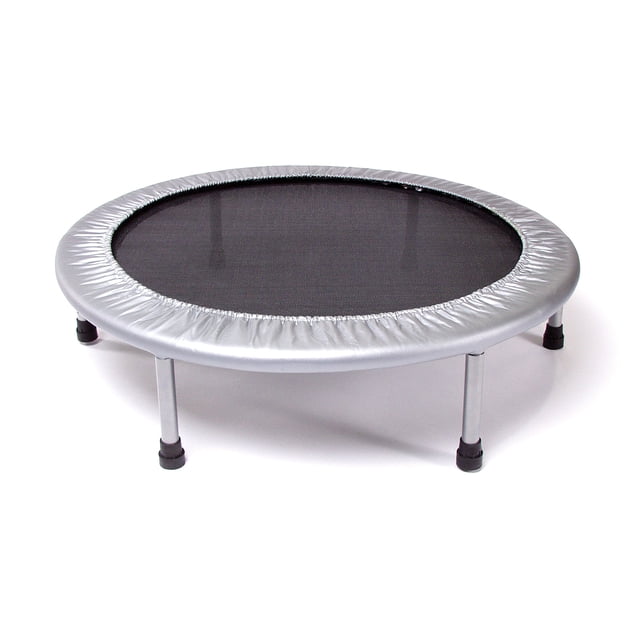 Stamina Products Trampoline Pliant Silencieux et Sécuritaire de 36 Pouces pour Cardio, un Trampoline D\'entraînement Physique avec un Cadre en Acier durable et une surface de Rebond en Polypropylène Robuste Soutenue par 30 Bandes de tension. Cet Accessoire Aérobique Gris Présente des Pattes Détachables pour un Rangement Facile et une Portabilité, Parfait pour les Entraînements à la Maison Ou au Bureau.