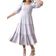 thumbnail image 2 of Fortune Mommy and Me Dresses Matching Set Summer Boho Dress Square Neck Ruffle Sleeves Floral Dress, 2 of 9