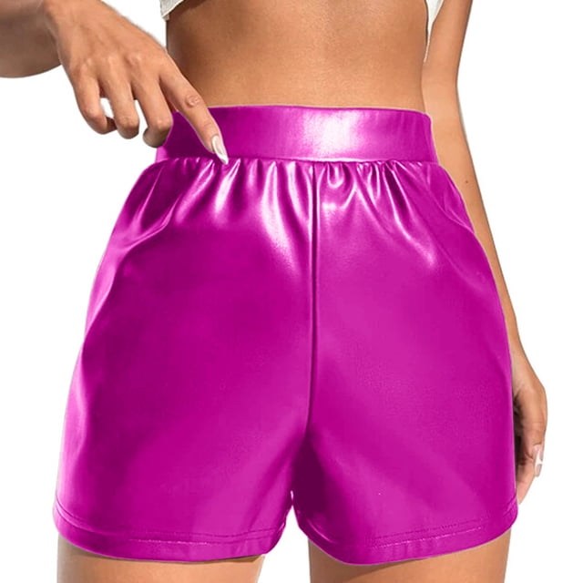 Clearance Sale 2025 Intimates Ladies Leather Shorts Multi Colored High Waisted Stretch Casual Shorts