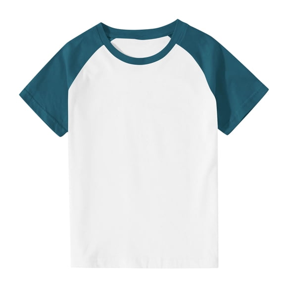 VOAVEKE Boys Tshirts,Toddler Shirts,Unisex Boys Girls Short Sleeve T-shirts Organic Cotton Summer Tee Blue 4-5 Years