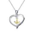 thumbnail image 2 of RYRDWP Flower Animal Diamond Two-color Letter Bee Lady Necklace, 2 of 7