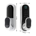 thumbnail image 3 of Riwcyla Smart Door Lock Keyless Entry Door Lock Handle with 2 Cards and 2 Keys Biometric Door Lock App Remote Operation WiFi Smart Lock for 30,60mm Office Home Bedroom Door, 3 of 6