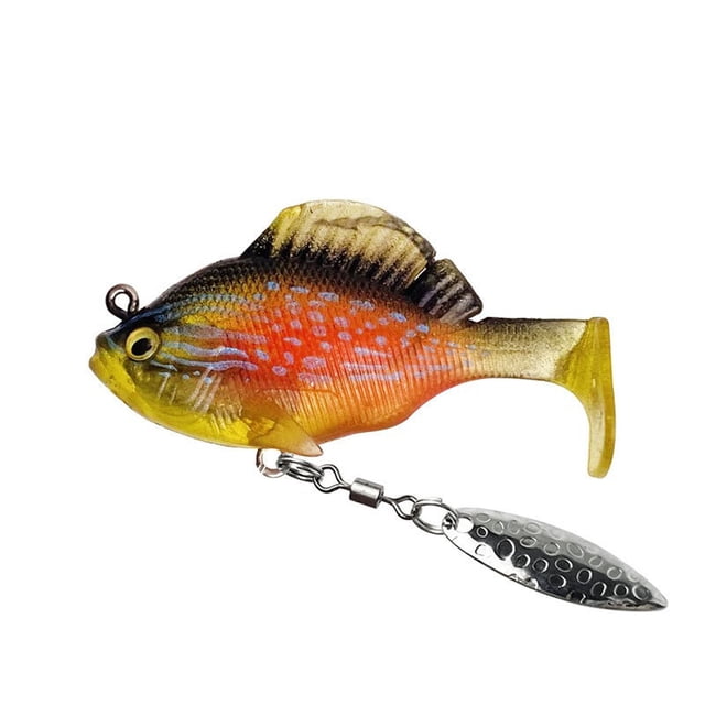 EGNMCR Three Generations Of Jumping Fish Hollow Lead Soft Bait Hanging Bottom Rotating Sequins T-tail Lead Soft Fish Bait artificial bait