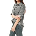 thumbnail image 2 of INSPIRE CHIC Chemises pour Femmes à Boutons, Manches Longues Retroussables, Col à Revers, 3TG, Noir, 2 of 6