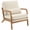 Beige, variante sur Ktaxon Fauteuil d'Appoint de Style Moderne du Milieu du Siècle, Fauteuil en Lin avec Structure en Bois Massif Orange