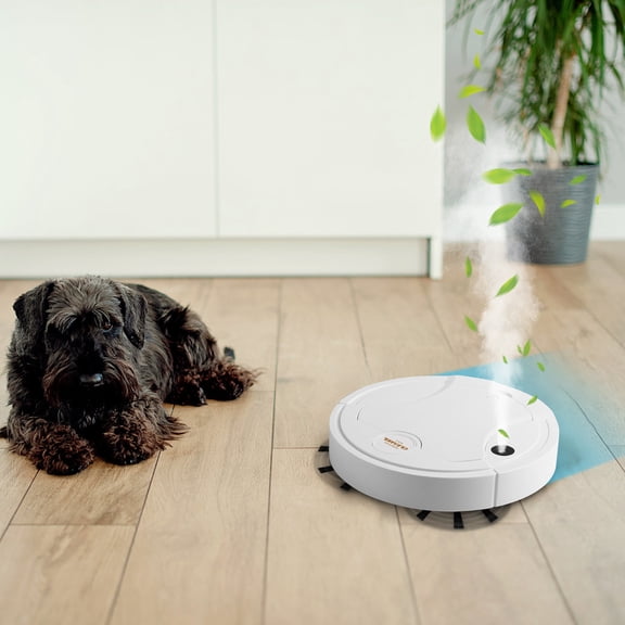 Aspirateur Robot Intelligent à Balayage avec Base de Chargement 1200mAh USB Nettoyage Domestique et Auto 9,8 X 9,8 Pouces