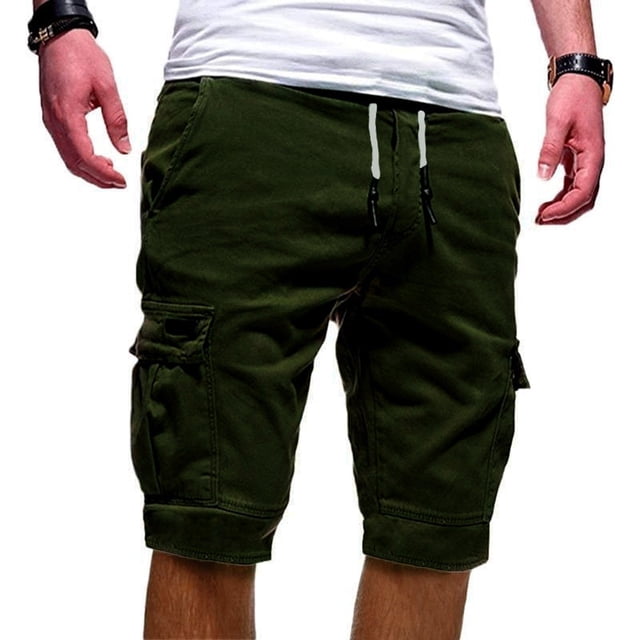 LSLJS Men's Sport Pure Color Bandage Casual Loose Sweatpants Drawstring Shorts Pant