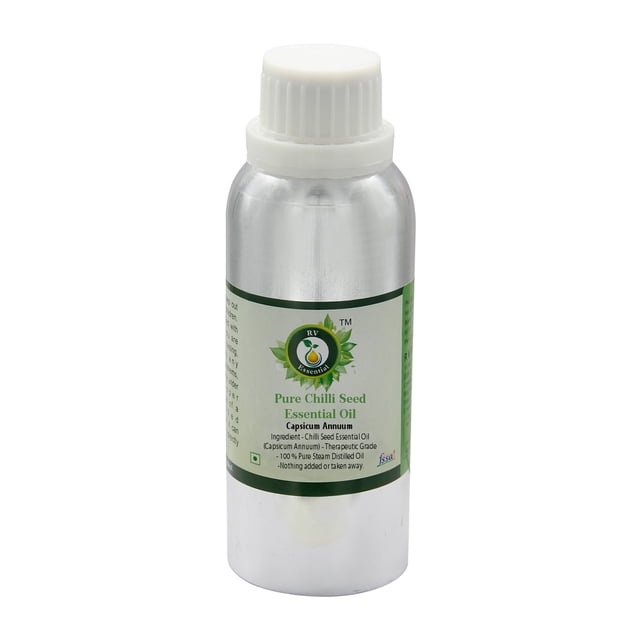 Huile Essentielle de Graines de Piment Capsicum Annuum Huile de Piment Pure Huile de Graines de Piment Pure Huile de Piment Pure Naturelle Distillée à la Vapeur Qualité Thérapeutique 630ml 21oz par R V Essential