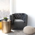 thumbnail image 3 of Allora Chaise Pivotante en Velours Gris avec Dossier Capitonné Style Mid-Century Modern, 3 of 4