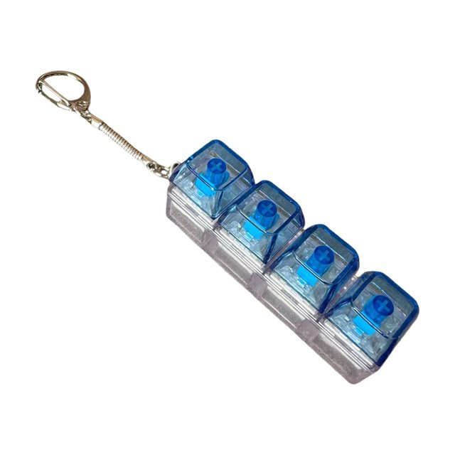 Keyboard Fidget Toy for Adults, Fidget Clicker Decompression Fidget Keychain Stress Relief Presents for Adult to Relief Stress Pass The Time, 1 Pcs, 3.0x0.78x1.0"(H)