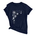 thumbnail image 5 of Women Plus Size Print Round Neck Short Sleeved T-shirt Blouse Tops, 5 of 5