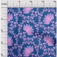 thumbnail image 2 of oneOone Cotton Silk Blue Fabric Asian Block Craft Projects Decor Fabric Printed By The Yard 42 Inch Wide, 2 of 4