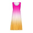 thumbnail image 4 of AherBiu Plus Size Beach Dresses for Women Gradient Color Sundresses Ruched Ruffle Flowy Midi Tank Dress, 4 of 5
