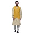 thumbnail image 1 of Atasi Ensemble Kurta Pyjama Imprimé Veste Col Mandarin Chemise Ethnique Traditionnelle, 1 of 5