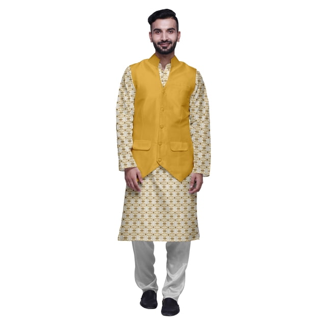 Atasi Ensemble Kurta Pyjama Imprimé Veste Col Mandarin Chemise Ethnique Traditionnelle