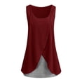 thumbnail image 2 of XZNGL Vêtements pour Femmes Enceintes Col Rond Sans Manches à Coutures Haut de Maternité et d'Allaitement, 2 of 4