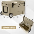 thumbnail image 3 of Gymax 52 Quart Portable Hard Cooler w/6-Day Ice Retention Pull Handle & Wheels Ruler Yellow, 3 of 10