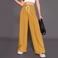 thumbnail image 2 of Timegard Wide Leg Pants for Women Elastic High Waist Running Trousers Fall Solid Color Joggers Pants, 2 of 4