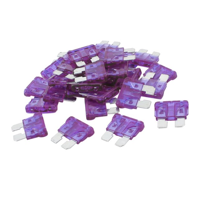 Unique Bargains 30 Pcs 3A Car Truck Automotive Fast Acting Fuse Purple FH0735