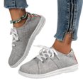 thumbnail image 1 of LSLJS Grandes Chaussures pour Femmes à Lacets à Bout Rond Décontractées Légères en Toile Bonbon Type Planche/chaussures de Sport, Chaussures Plates, 1 of 5