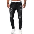 thumbnail image 1 of Men?s Stretch Skinny Ripped Jeans, Super Comfy Distressed Denim Pants with Destroyed Holes, 1 of 5