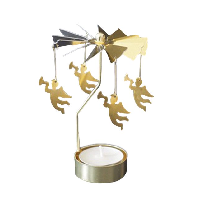 Clearance! Hot Spinning Rotary Metal Carousel Tea Light Candle Holder Stand Light Xmas Gift