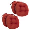 thumbnail image 1 of Coussins de Chaise Ronds Capitonnés en Microsuède Uni de 16 Po (Ensemble de 4), 1 of 2