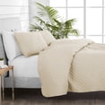 thumbnail image 4 of Bare Home Ensemble de Courtepointe - 2 Pcs - Couvre-Lit Matelassé à Losanges - Lit Simple/simple TG, Sable, 4 of 4