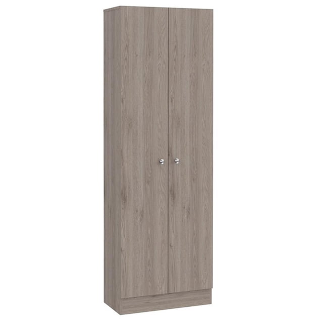 Tuhome Armoire de Garde-Manger à Deux Portes de 71 Pouces à Rangement Multiple, Gris Pâle