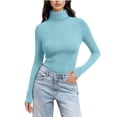 thumbnail image 2 of Ailaofu Chandail à Col Roulé pour Femmes Manches Longues Décontracté Automne Hiver chandail Tricoté, 2 of 6