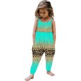 thumbnail image 1 of Dvkptbk Combinaison Décontractée pour Bébé Filles Épaules Dénudées Tenue d'Été Sans Manches Justaucorps Graphique 1-2 Ans, 1 of 5