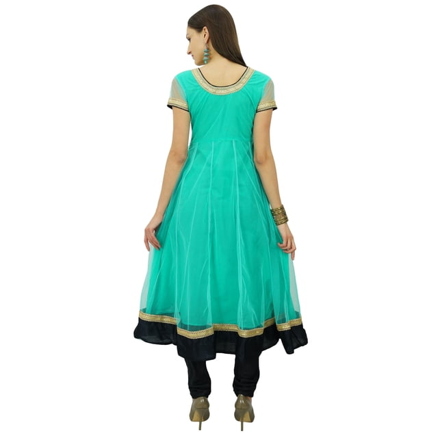 Bimba Robe Anarkali en Filet Évasé Kurta Kurti Unie Tunique Indienne Vêtements Personnalisés