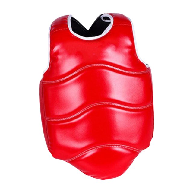 Karate Chest Protector Chest Gear Bodyguard Boxing Chest Belly Ribs Protection for Muay Thai, Women Men Kids Teen, Heavy Punching, Sanda Red M