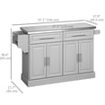 thumbnail image 3 of HOMCOM Kitchen Island with Stainless Steel Top, 2 Drawers and 2 Cabinets, 3 of 10