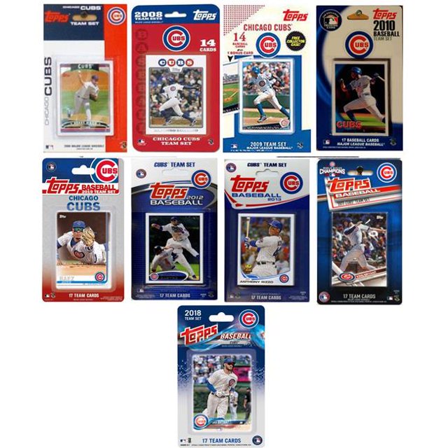 C&I Collectables CUBS919TS MLB Chicago Cubs 9 Different Licensed Trading Card Team Sets